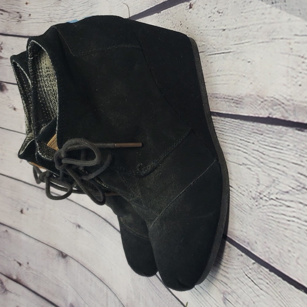 Toms Wedge Bootie 7 Black - Picture 4 of 10